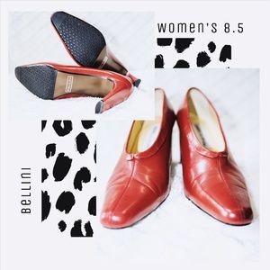 Bellini Red Leather Heels (8.5) LIKE NEW!